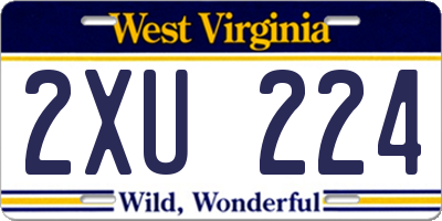 WV license plate 2XU224
