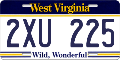 WV license plate 2XU225