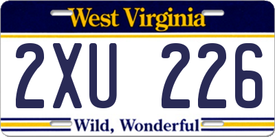 WV license plate 2XU226