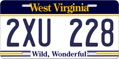 WV license plate 2XU228