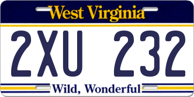 WV license plate 2XU232