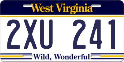 WV license plate 2XU241