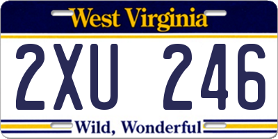 WV license plate 2XU246
