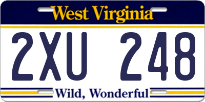 WV license plate 2XU248