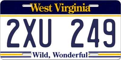 WV license plate 2XU249