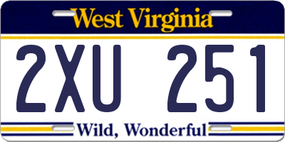 WV license plate 2XU251