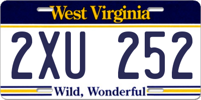 WV license plate 2XU252
