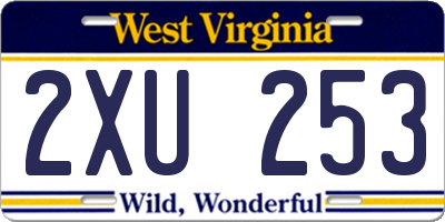 WV license plate 2XU253