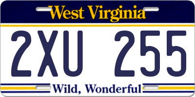 WV license plate 2XU255