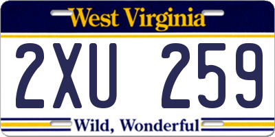 WV license plate 2XU259