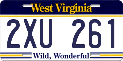 WV license plate 2XU261