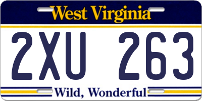 WV license plate 2XU263