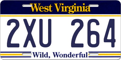 WV license plate 2XU264