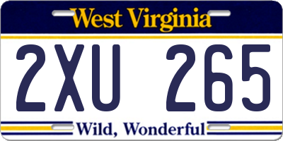 WV license plate 2XU265