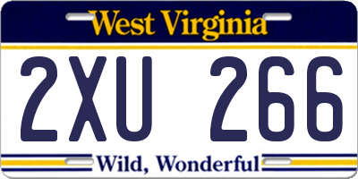 WV license plate 2XU266