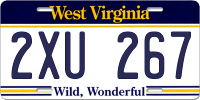 WV license plate 2XU267