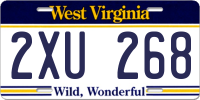 WV license plate 2XU268