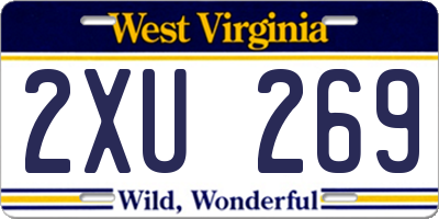 WV license plate 2XU269
