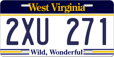WV license plate 2XU271