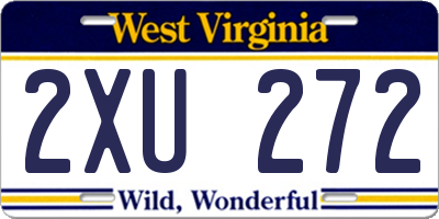WV license plate 2XU272