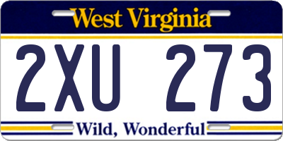 WV license plate 2XU273