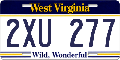 WV license plate 2XU277