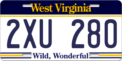 WV license plate 2XU280