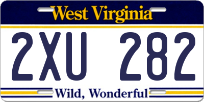WV license plate 2XU282