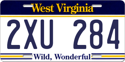 WV license plate 2XU284