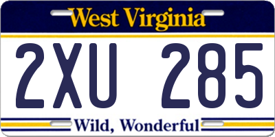 WV license plate 2XU285
