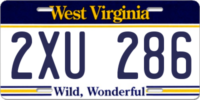 WV license plate 2XU286