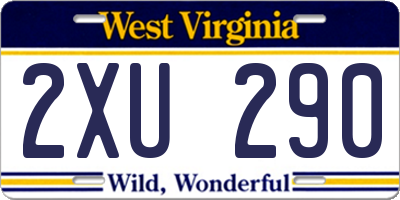 WV license plate 2XU290