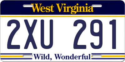 WV license plate 2XU291