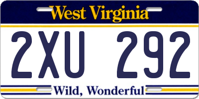 WV license plate 2XU292