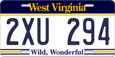 WV license plate 2XU294