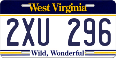 WV license plate 2XU296
