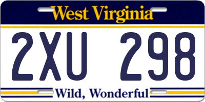WV license plate 2XU298