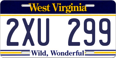 WV license plate 2XU299