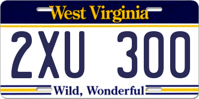 WV license plate 2XU300