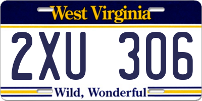 WV license plate 2XU306