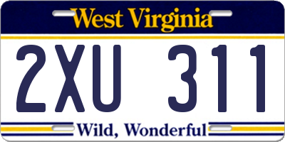 WV license plate 2XU311
