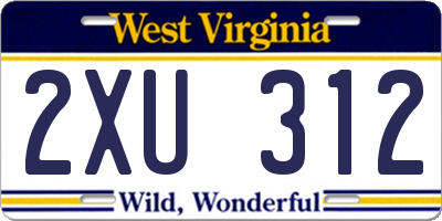 WV license plate 2XU312