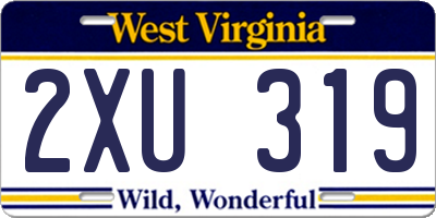 WV license plate 2XU319