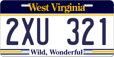 WV license plate 2XU321