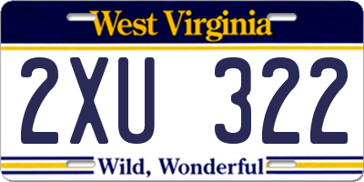 WV license plate 2XU322