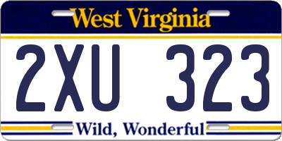 WV license plate 2XU323