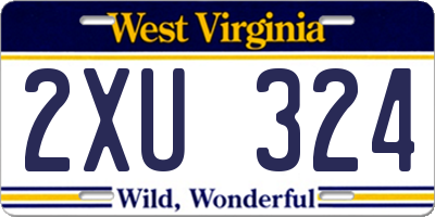 WV license plate 2XU324