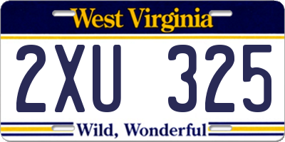 WV license plate 2XU325
