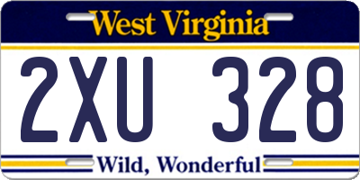 WV license plate 2XU328