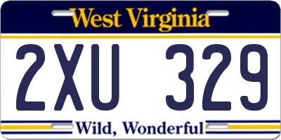 WV license plate 2XU329